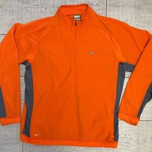 Nike Bright Orange and Dark Gray Half-Zip Pullover